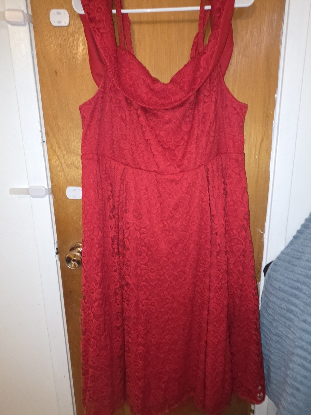 torrid Red Lace Cowl Neck Midi Dress
